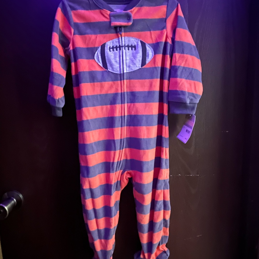Carter's Gray and Orange Striped Footie